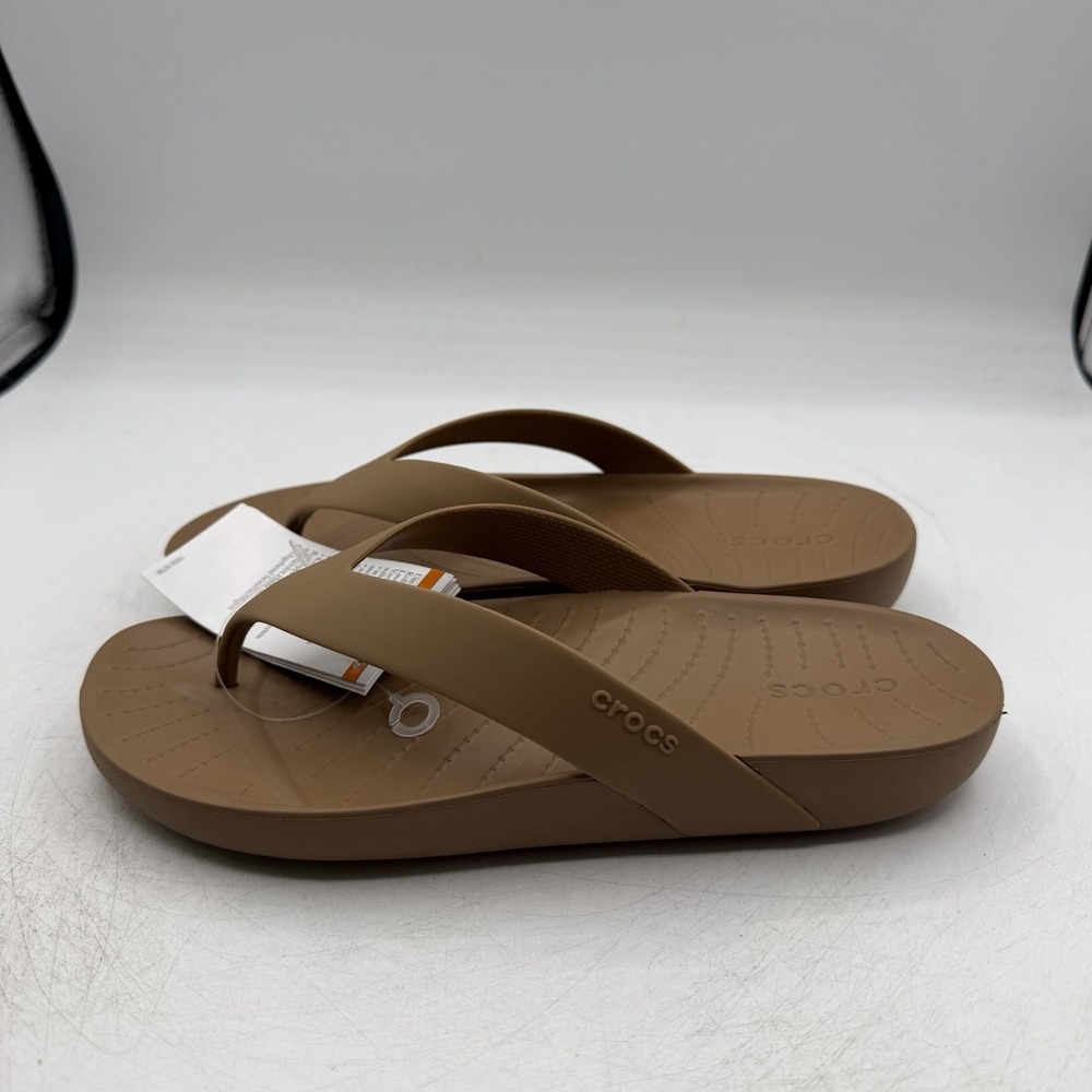 Crocs Splash Flip Flops Womens Sz 9 Brown Thong Sandals Beach Summer 208218-2EY - Picture 4 of 7